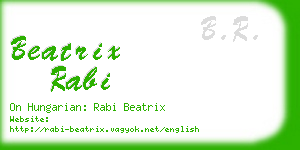 beatrix rabi business card